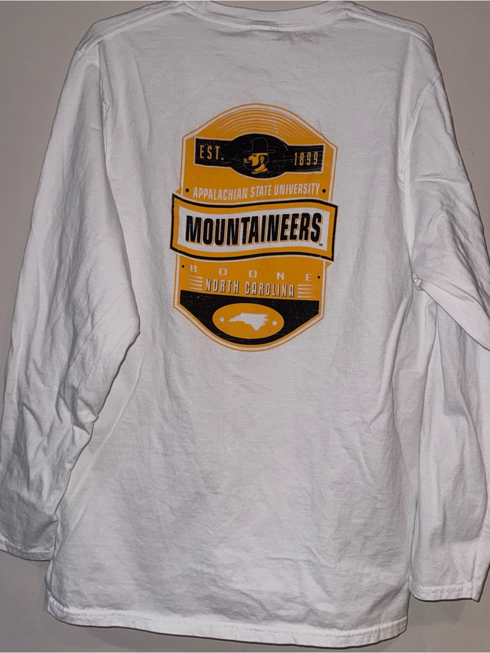 Appalachian State Mountaineers White Long-Sleeve Graphic Shirt